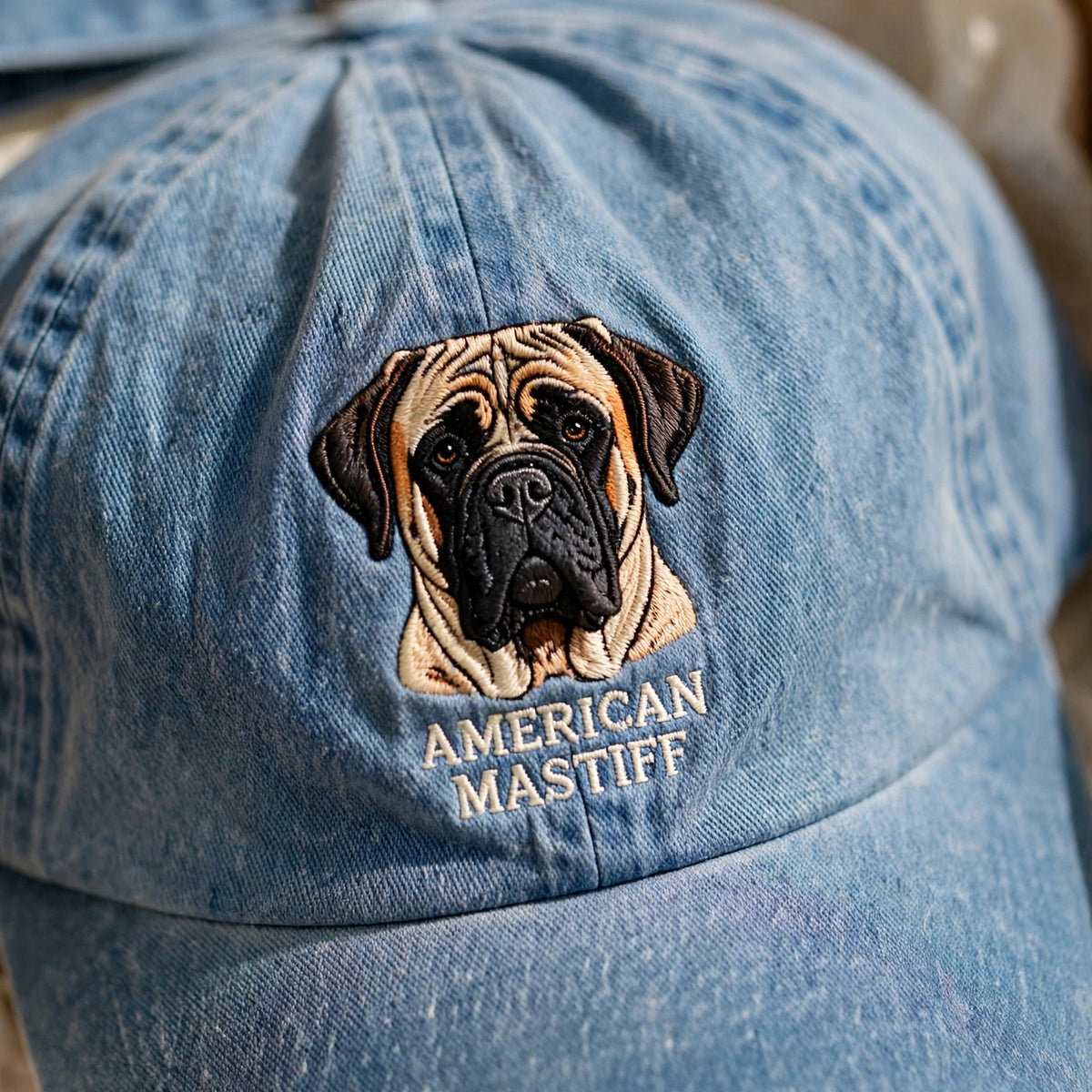 American Mastiff Cap, Custom Embroidered Gentle Giant Face Baseball Cap, Gift for Dog Lovers
