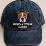 American Pit Bull Terrier Cap, Custom Embroidered Sweet Blocky Face Baseball Cap, Gift for Dog Lovers