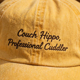 Funny Gift for American Pit Bull Terrier Owners, Couch Hippo Professional Cuddler Embroidered Cap