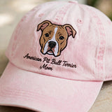 American Pit Bull Terrier Mom Gift, Personalized Loyal Dog Mom Embroidered Cap for Dog Moms
