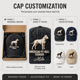American Pit Bull Terrier Silhouette Embroidered Cap, Muscular Dog Hat, Gift for Dog Lovers