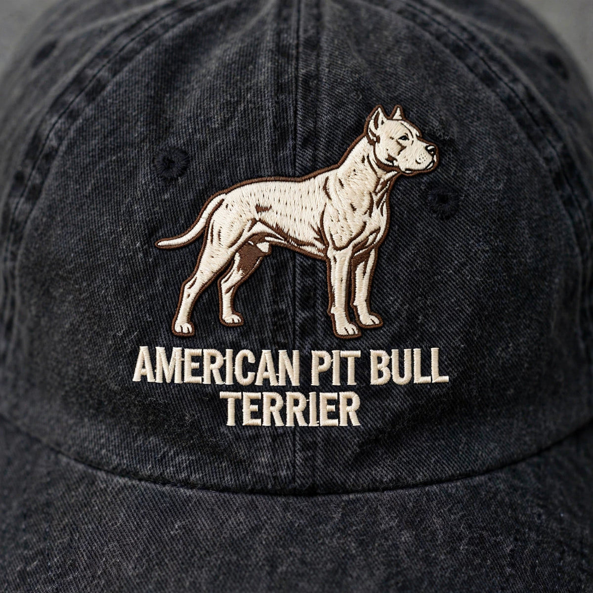 American Pit Bull Terrier Silhouette Embroidered Cap, Muscular Dog Hat, Gift for Dog Lovers