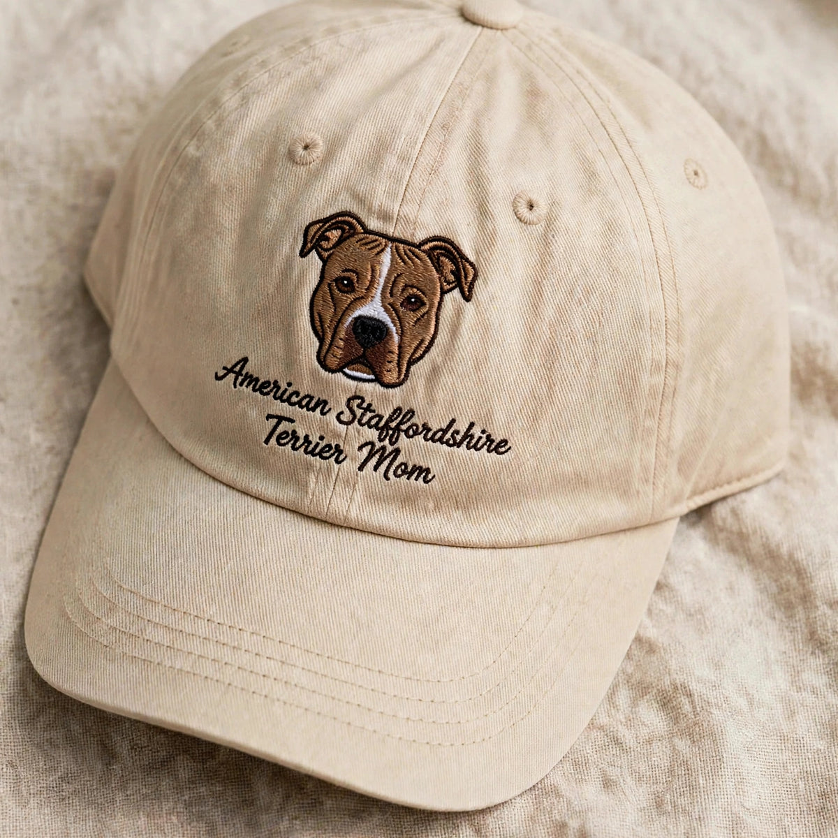 American Staffordshire Terrier Mom Gift, Personalized Stocky Dog Mom Embroidered Cap for Dog Moms