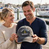 Custom Captain Nautical Embroidered Baseball Cap - Washed Denim Boat Owner Yacht Sailing Cotton Dad Hat