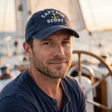 Custom Captain Nautical Embroidered Baseball Cap - Washed Denim Boat Owner Sailing Yacht Cotton Dad Hat