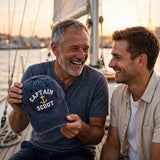 Custom Captain Nautical Embroidered Baseball Cap - Washed Denim Boat Owner Sailing Yacht Cotton Dad Hat