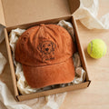 Custom Chocolate Labrador Retriever Embroidered Hat, Personalized Pet Name Line Art Baseball Cap, Washed Cotton