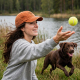 Custom Chocolate Labrador Retriever Embroidered Hat, Personalized Pet Name Line Art Baseball Cap, Washed Cotton