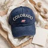 Colorado Embroidered Dad Hat, Mountain Bear Baseball Cap