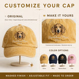 Dachshund Mom Hat, Personalized Doxie Portrait Embroidered Cap