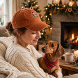 Christmas Dachshund Hat, Custom Holiday Doxie Embroidered Cap