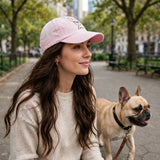 French Bulldog Line Art Hat, Custom Dog Name Embroidered Cap
