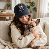 Gift for French Bulldog Moms, Personalized Frenchie Portrait Cap