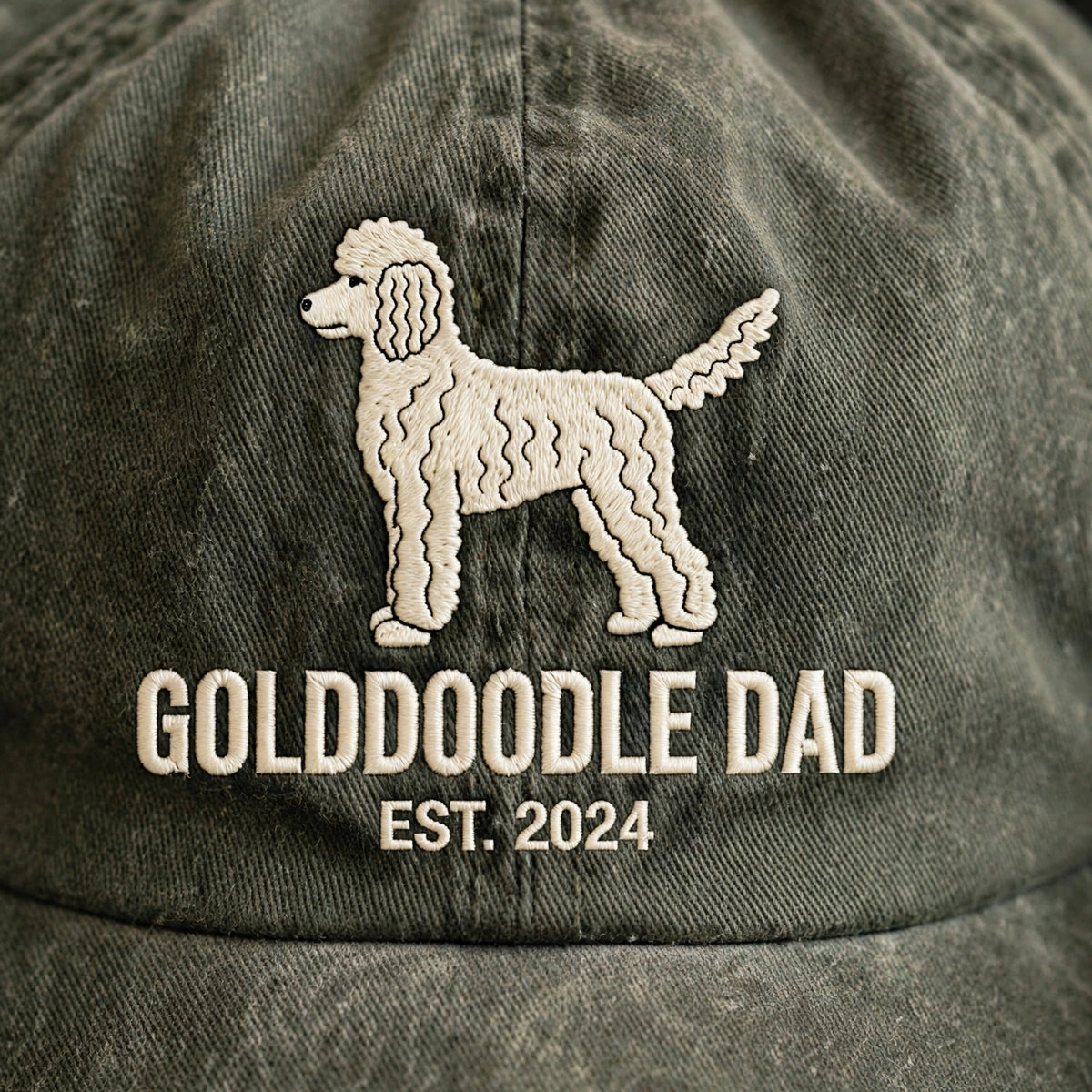 Goldendoodle Dad Hat, Personalized Doodle Silhouette Cap