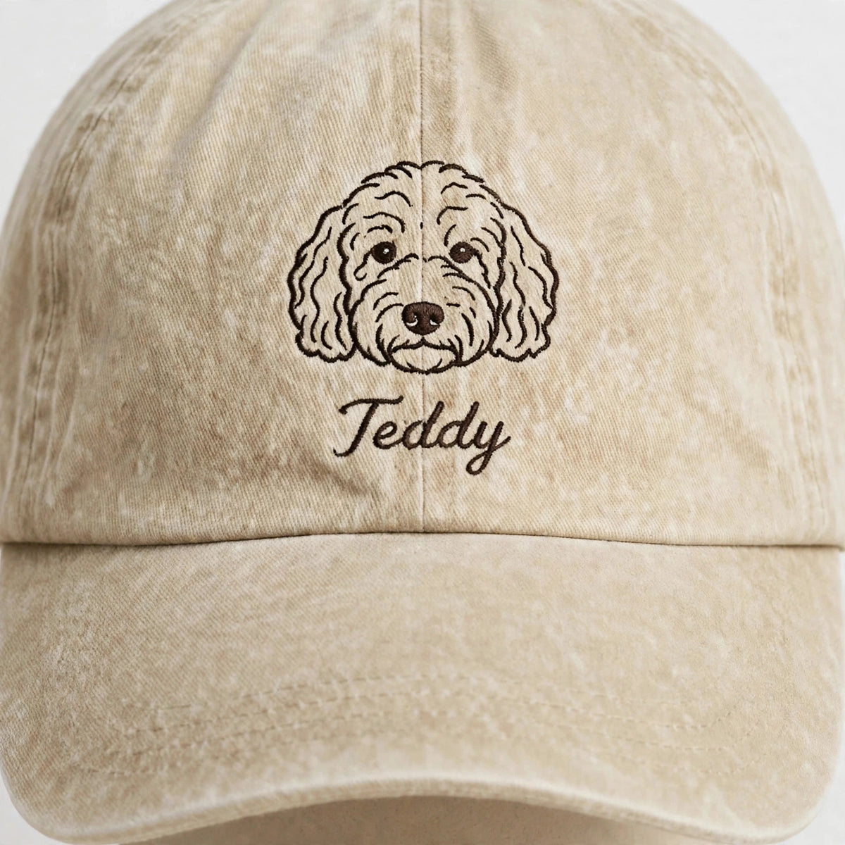Goldendoodle Line Art Hat, Custom Doodle Name Embroidered Cap