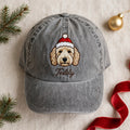 Christmas Goldendoodle Hat, Custom Holiday Doodle Embroidered Cap