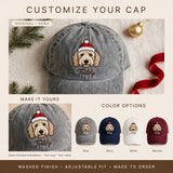 Christmas Goldendoodle Hat, Custom Holiday Doodle Embroidered Cap