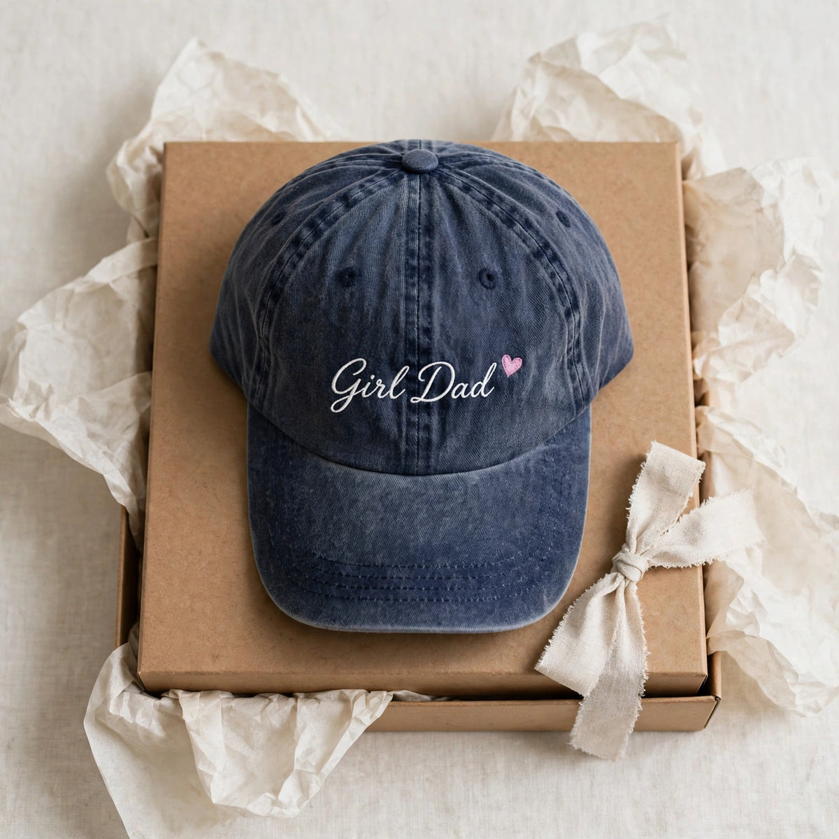 Custom Embroidered Girl Dad Hat – Personalized Dad of Girls Baseball Cap, Washed Cotton Gift for Dad