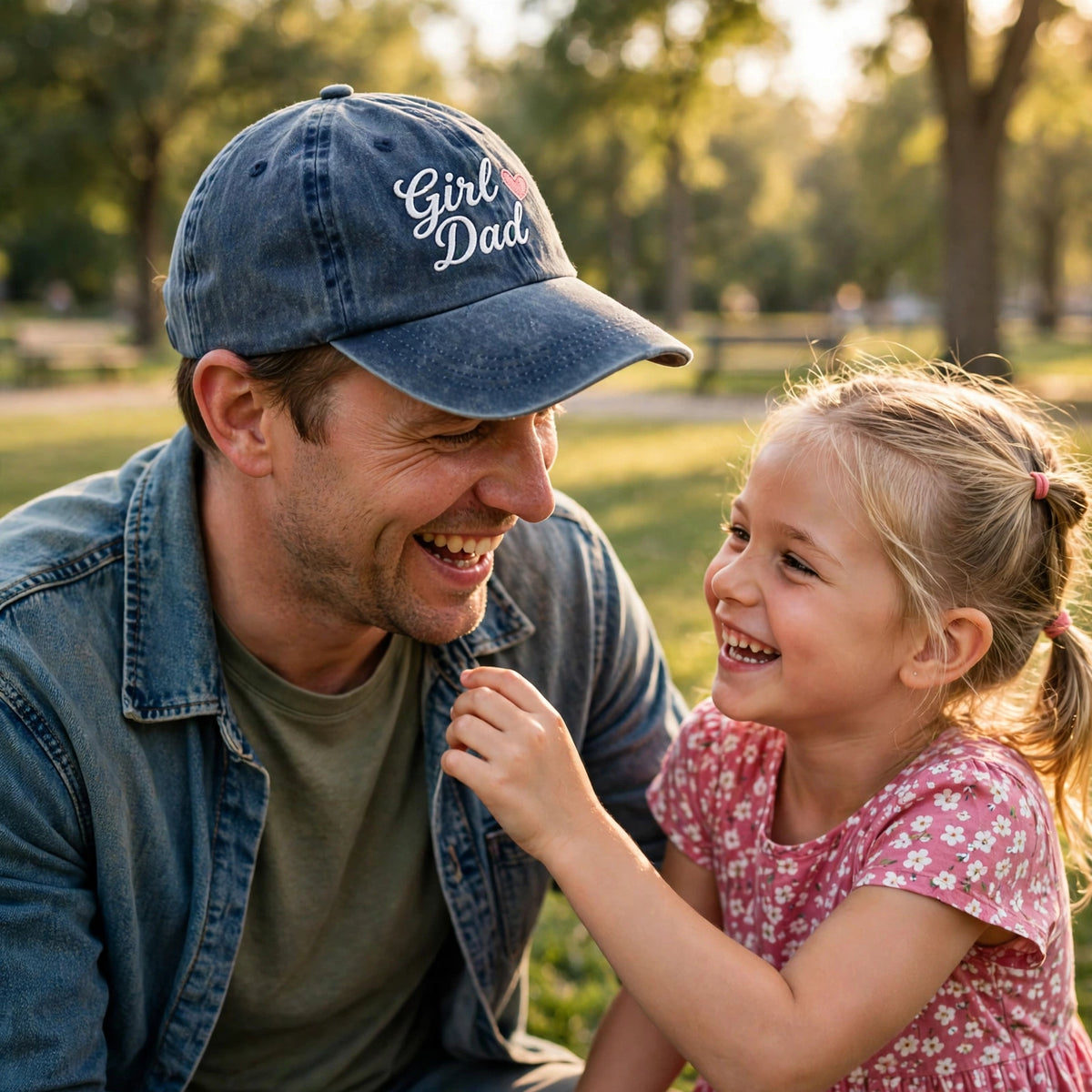 Custom Embroidered Girl Dad Hat – Personalized Dad of Girls Baseball Cap, Washed Cotton Gift for Dad