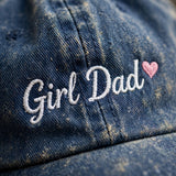 Custom Embroidered Girl Dad Hat – Personalized Dad of Girls Baseball Cap, Washed Cotton Gift for Dad