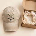 Custom Embroidered Golf Hat – Personalized Initial Golf Club Baseball Cap, Washed Cotton Gift for Golfers