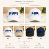 Custom Grandma Embroidered Hat, Personalized Baseball Hat, Gift For New Grandma Grandpa, Pregnancy Announcement, Mothers day gift