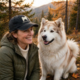 Alaskan Malamute Silhouette Embroidered Cap, Arctic Sled Dog Hat, Gift for Dog Lovers