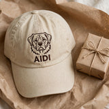 Custom Embroidered Aidi Hat – Sturdy Atlas Mountain Guardian Face Baseball Cap, Washed Cotton Gift for Dog Lovers