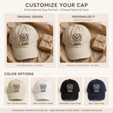 Custom Embroidered Aidi Hat – Sturdy Atlas Mountain Guardian Face Baseball Cap, Washed Cotton Gift for Dog Lovers