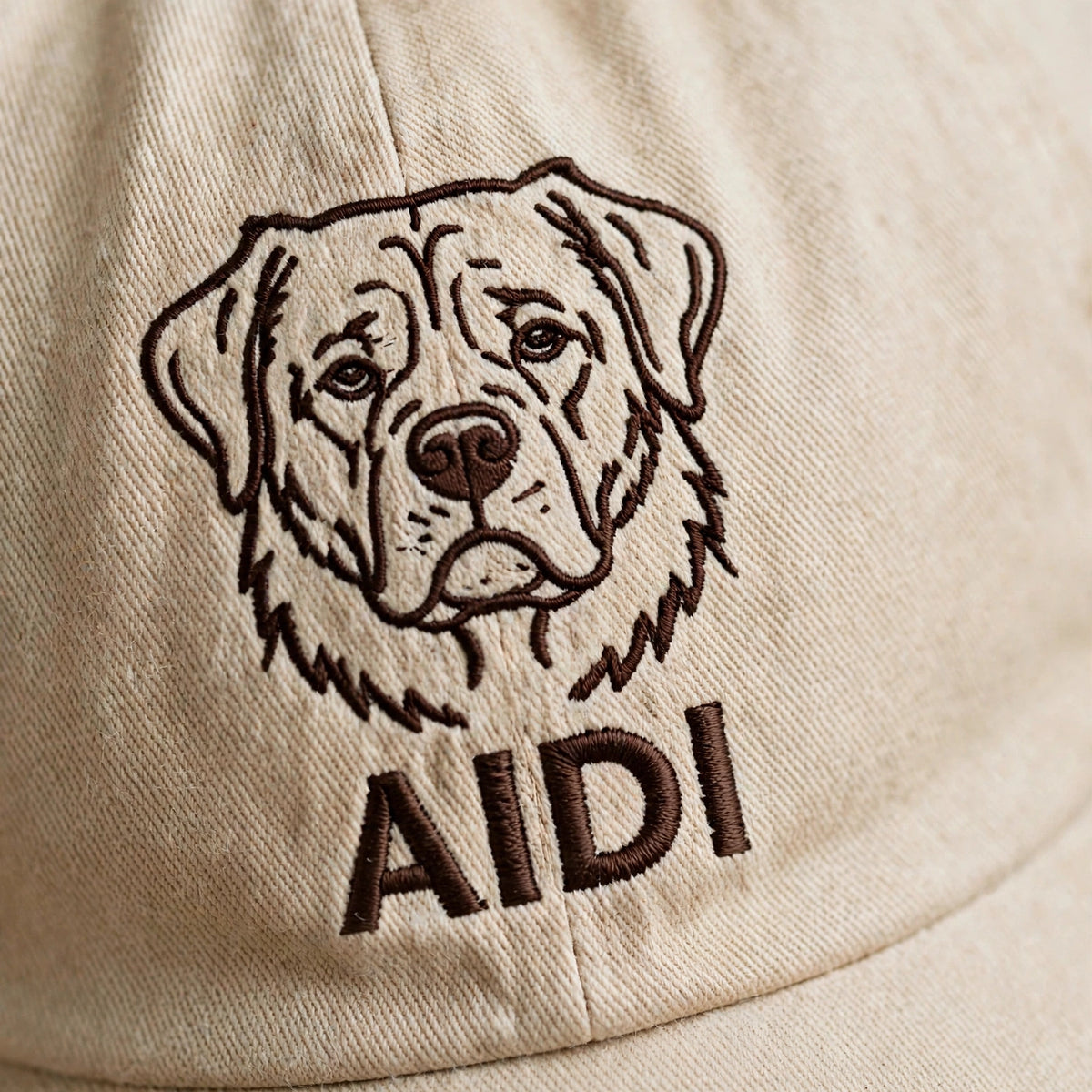 Custom Embroidered Aidi Hat – Sturdy Atlas Mountain Guardian Face Baseball Cap, Washed Cotton Gift for Dog Lovers