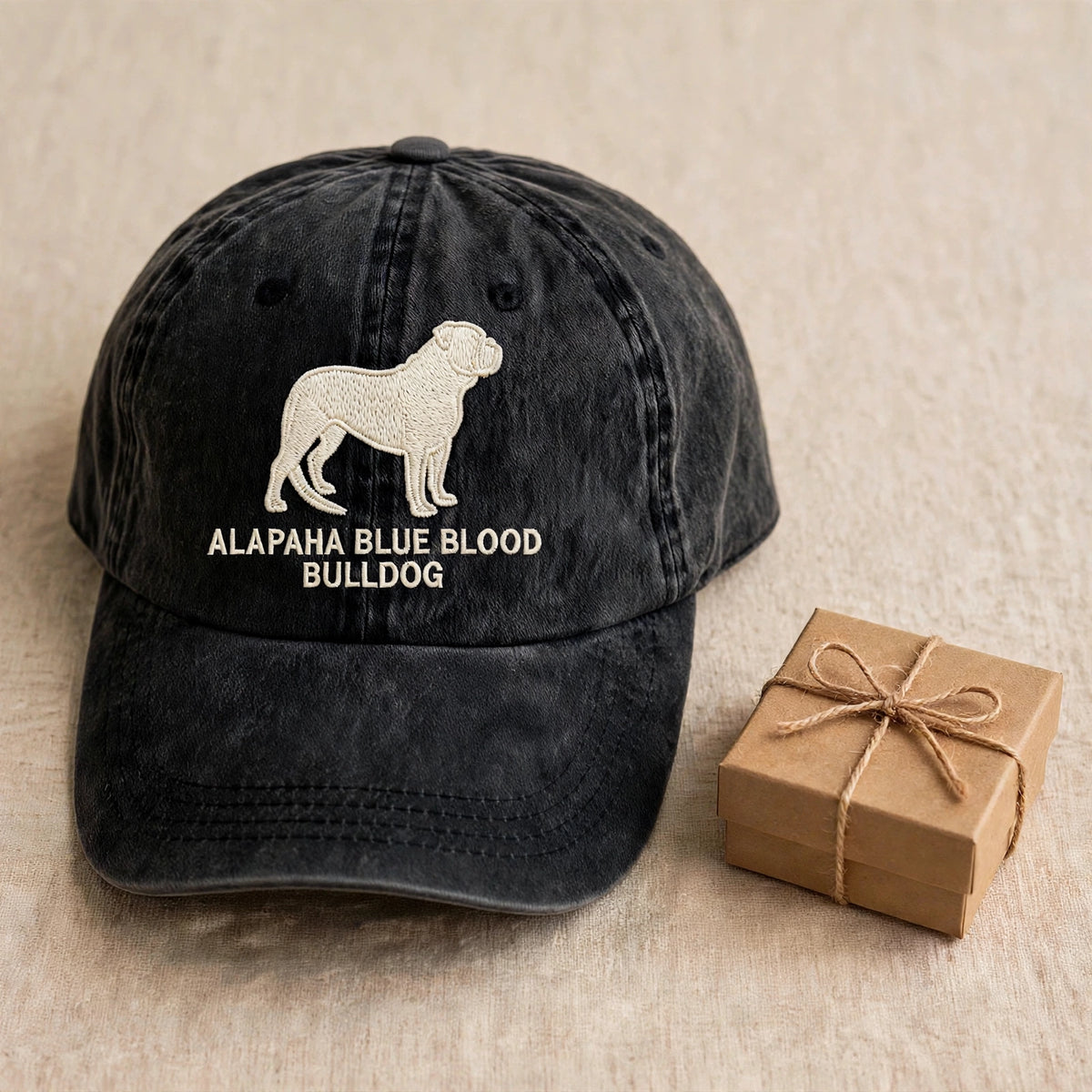 Alapaha Silhouette Embroidered Cap, Blue Blood Bulldog Dog Hat, Gift for Dog Lovers