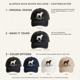 Alapaha Silhouette Embroidered Cap, Blue Blood Bulldog Dog Hat, Gift for Dog Lovers