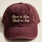 Funny Gift for American Staghound Owners, Born to Run, Built to Nap Embroidered Cap