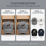 American Staghound Silhouette Embroidered Cap, Tall Sighthound Dog Hat, Gift for Dog Lovers