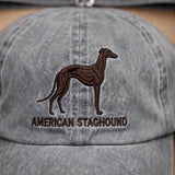 American Staghound Silhouette Embroidered Cap, Tall Sighthound Dog Hat, Gift for Dog Lovers