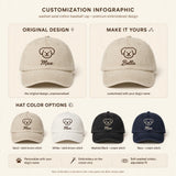 Custom Embroidered Dog Face Hat – Personalized Pet Line Icon Baseball Cap, Washed Cotton Gift for Dog Lovers