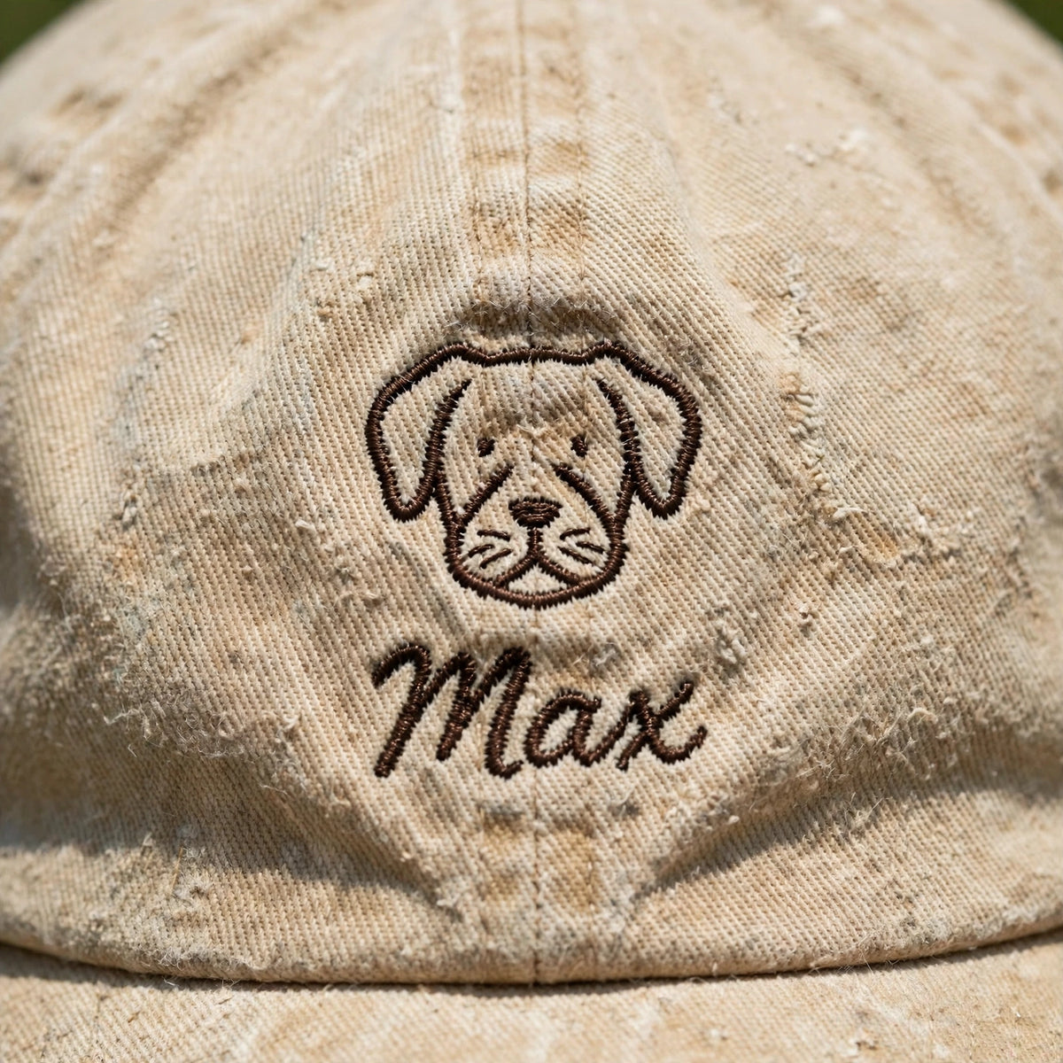 Custom Embroidered Dog Face Hat – Personalized Pet Line Icon Baseball Cap, Washed Cotton Gift for Dog Lovers
