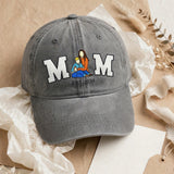 Embroidered Custom Photo Mom Year Hat, Embroidery Text, Photo Embroidery, Memory Gift, Gift for Mom, Custom New Mom Gift, Mothers Day Gift