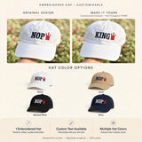 Nope No Kings Democrats Embroidered Baseball Cap Cotton Adjustable Dad Hat, Nope Hat, Embroidered Hat