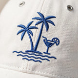 Embroidered Beach Palm Tree Hat, Bachelorette Party Cap, Summer Vacation Hat, Tropical Cocktail Baseball Cap, Matching Group Trip Hat