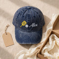 Custom Embroidered Pickleball Hat – Personalized Name Paddle Baseball Cap, Washed Cotton Gift for Pickleball Players