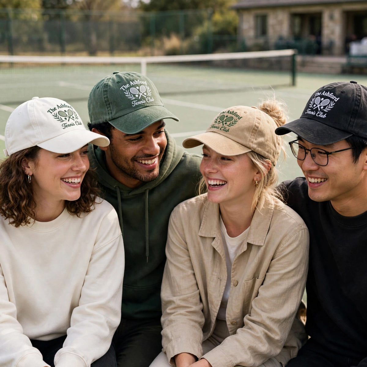 Personalized Tennis Embroidered Hat, Custom Group Cotton Baseball Cap, Tennis Team Gift
