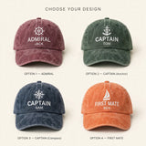 Nautical Captain Embroidered Hat, Sailboat Anchor Baseball Cap, Sailing Yacht Lover Gift
