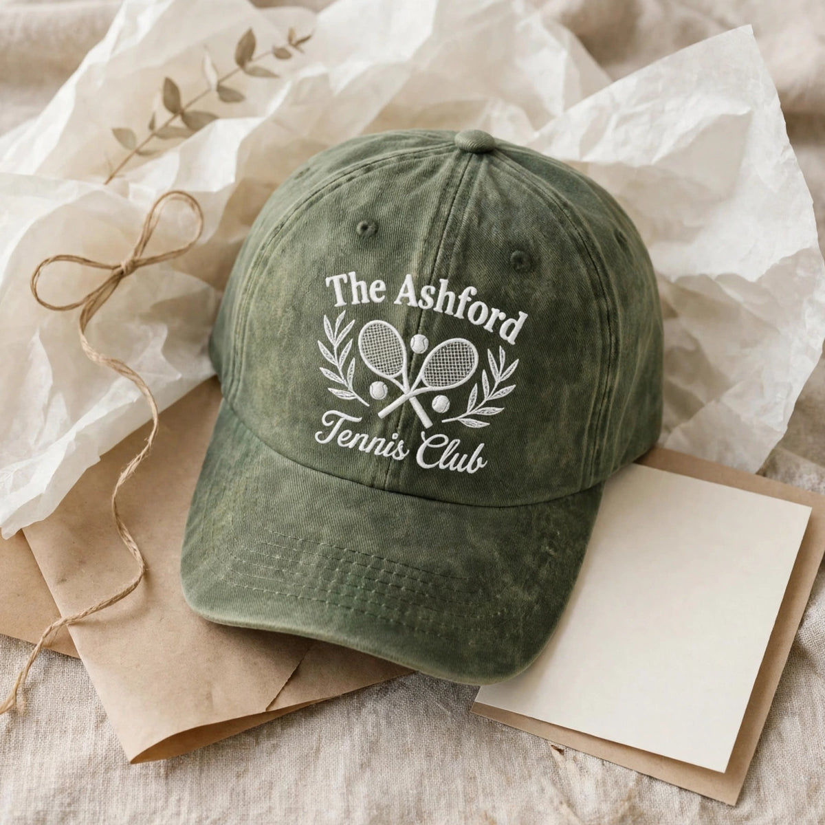 Personalized Tennis Embroidered Hat, Custom Group Cotton Baseball Cap, Tennis Team Gift