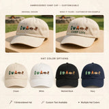 Camping Icon Embroidered Hat, Mountain Wilderness Cotton Baseball Cap, Outdoor Adventure Gift